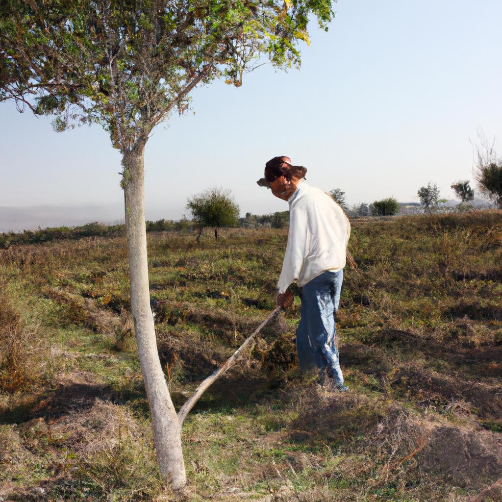 Person working in agroforestry field